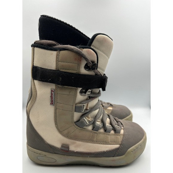 Lamar Retro Snowboard Boots Universe Adult W10 M8.5 Tan Gray Lace Up‎ Strap Vtg main image 12